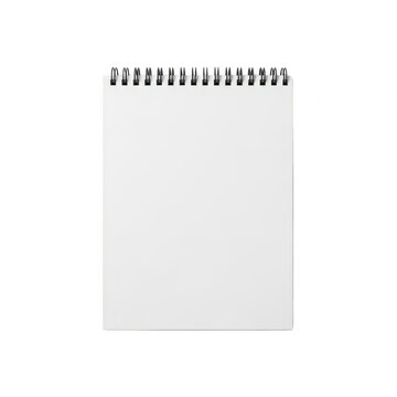Blank spiral notepad with white pages for notes isolated on transparent background