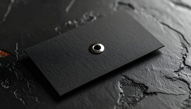 Black envelope with silver seal.