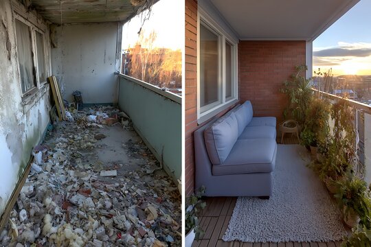 Balcony renovation before and after transformation