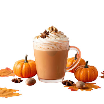 Pumpkin spice latte with whipped cream.