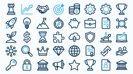 Business and Finance Line Icons Set © Mahmud