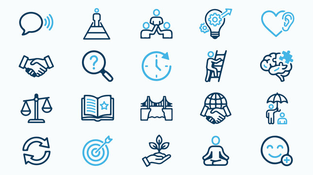 Business and Soft Skills Line Icons Collection