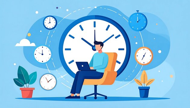 Businessman balancing work life and personal time.