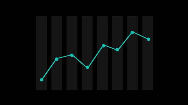 Business growth concept in graph chart showing marketing sales profit increasing to future target. business graph success Statistics bars columns growth animation arrow on white background. 