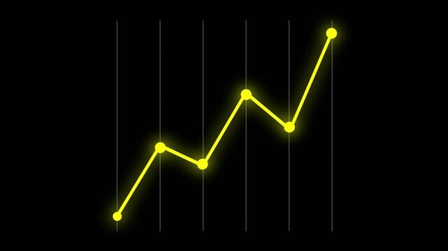 Business growth concept in graph chart showing marketing sales profit increasing to future target. business graph success Statistics bars columns growth animation arrow on white background. 