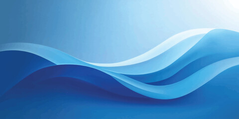 Obraz premium Abstract Blue Wave Background with Minimalist Fluid Curves