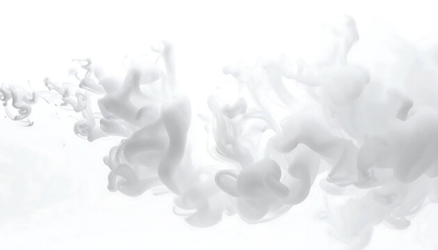 White steam clouds against a white background.