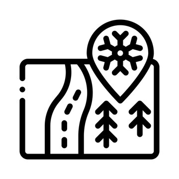 ski map line icon