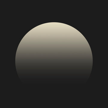 Minimalist design of a half-circle gradient on a black background.
