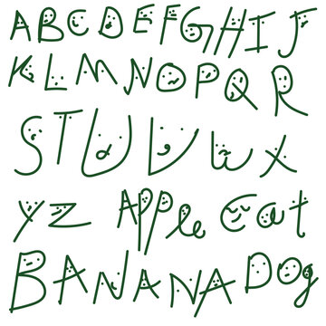 Hand Drawn Alphabet Lettering Collection with Casual Marker Font and Creative Typography Elements