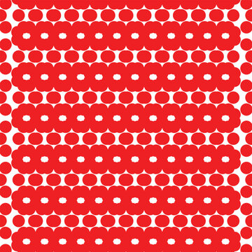 Abstract Red Polka Dot Seamless Background with Repeating Circular Pattern and Modern Decorative Texture