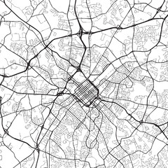Obraz premium Charlotte North Carolina city map vector illustration. Black and white street map of Charlotte NC USA