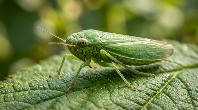green grasshopper on a leaf