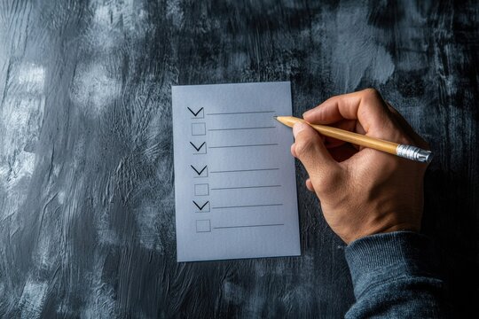 Checklist planning task hand pencil paper office workflow productivity organization to do list
