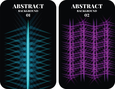 Abstract Neon Line Grid Collection with Blue Purple and Gold Glowing Wireframe Backgrounds