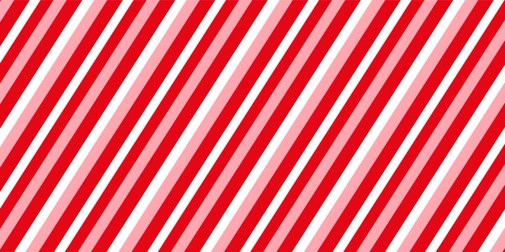Candy cane Christmas background, peppermint diagonal stripes print seamless pattern. Modern Trendy design in vector EPS 10