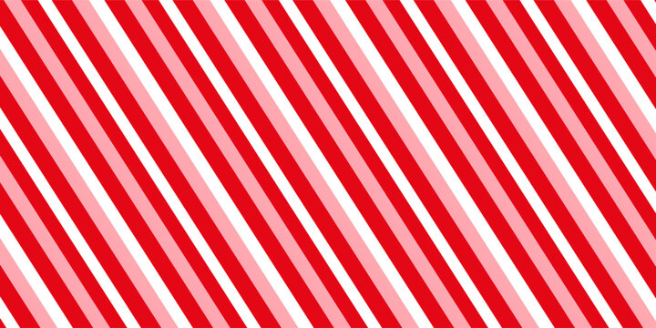 Candy cane Christmas background, peppermint diagonal stripes print seamless pattern. Modern Trendy design in vector EPS 10