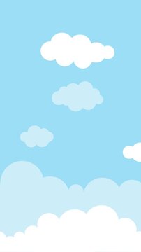Blue Sky Cartoon Clouds Looping Animation