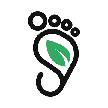 Minimal Carbon Footprint Sustainability Vector Icon