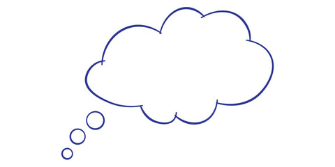 Think bubble isolated on gray background. Trendy think bubble in flat style. Modern template for social network and label. Creative thought balloon. Cloud line art,eps10 © Risal