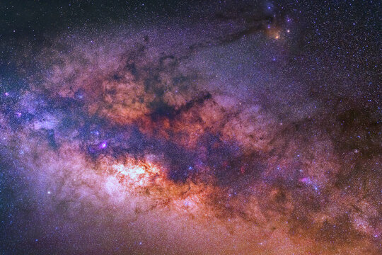 Milky way galaxy with stars and space dust in the universe
