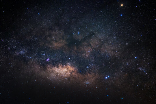 Night sky space background, Starry universe in dark sky, Milky way galaxy with stardust field in deep universe