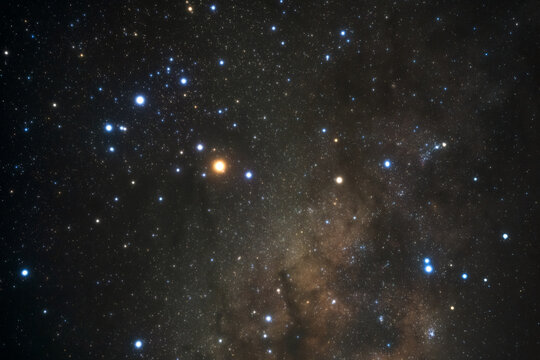 Night sky space background, Starry universe in dark sky, Milky way galaxy with stardust field in deep universe