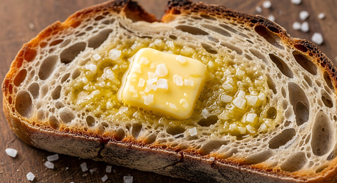 Crusty Artisan Cafe Sourdough Slice Butter