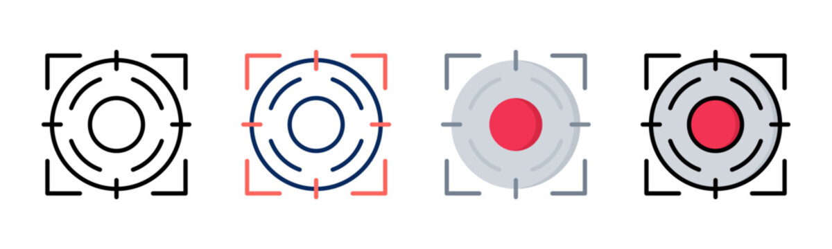 Mission Focus icon set multiple style collection