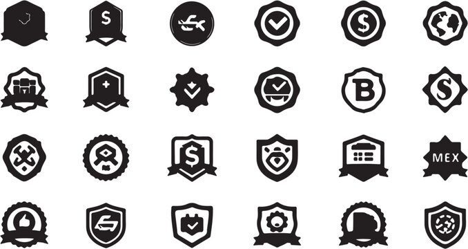 Collection of vintage and modern currency symbols and coins.