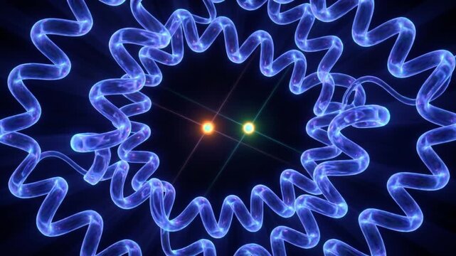 脈絡叢から脳脊髄液が噴出する様子を蛍光発光で表現した透明な脳のアイソメトリック3DCGアニメーション