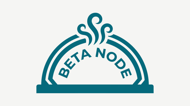 Beta Node restaurant cloche logo with steam