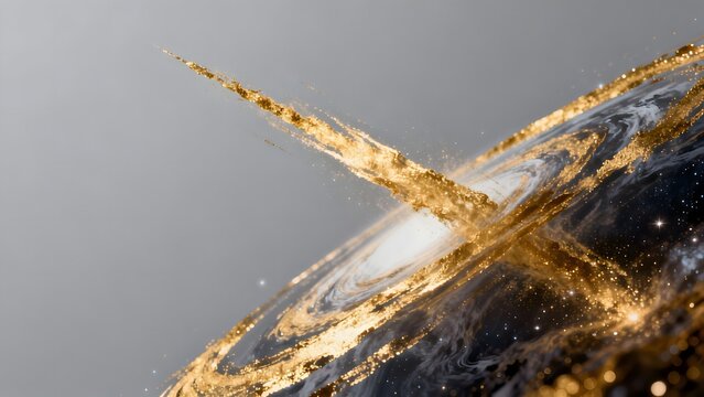 Golden cosmic swirl with starburst