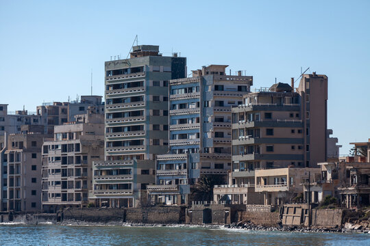 Abandoned buildings on the seafront in Varosha