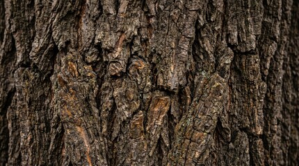 Fototapeta premium Detailed Macro Close-up of Old Tree Bark Texture Featuring Rugged Patterns and Weathered Organic Brown Patterns in a Natural Forest Setting Suitable for Nature Backgrounds or Graphic Design 