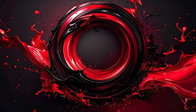 Abstract red spiral light tunnel effect background.