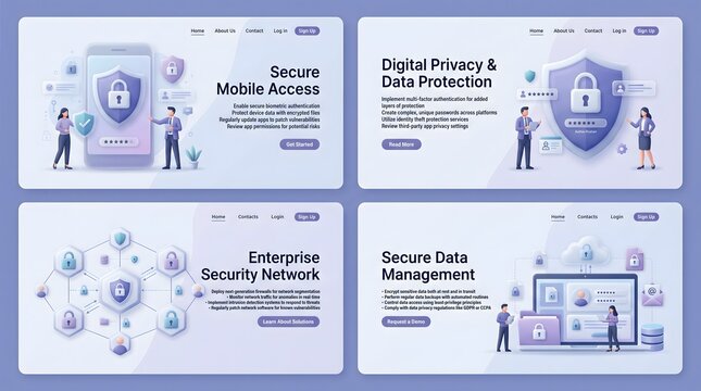 Secure mobile access and enterprise network data management landing page