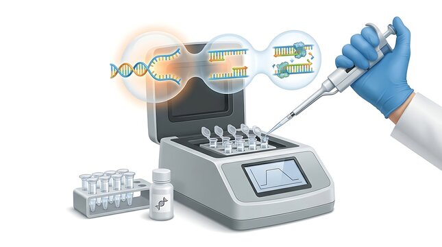 Thermal cycler machine performing pcr dna amplification