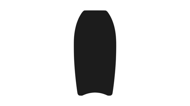 Bodyboard silhouette profile on black background.