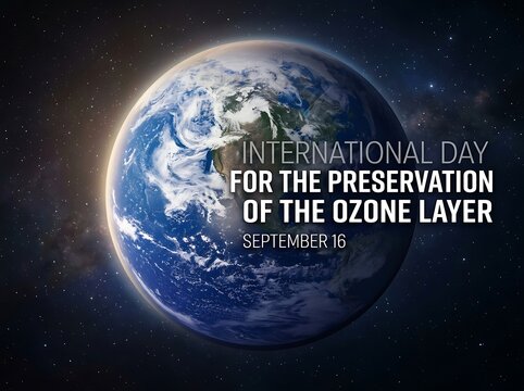 Beautiful view of earth from space highlighting international ozone preservation day celebration