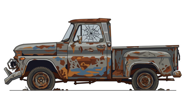 Old Rusty Pickup Truck.