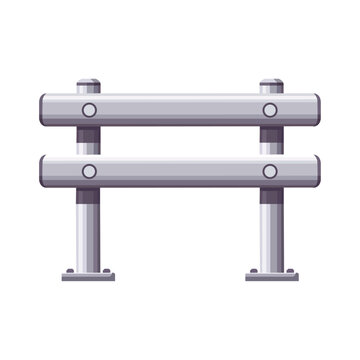 Steel highway traffic barrier guardrail buffer vector illustration isolated on white background