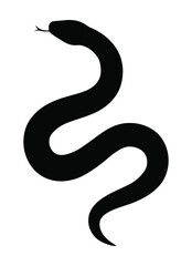Fototapeta premium Black coiled snake icon silhouette. Black snake vector illustration reptile serpent viper cobra python animal wildlife design graphic drawing.