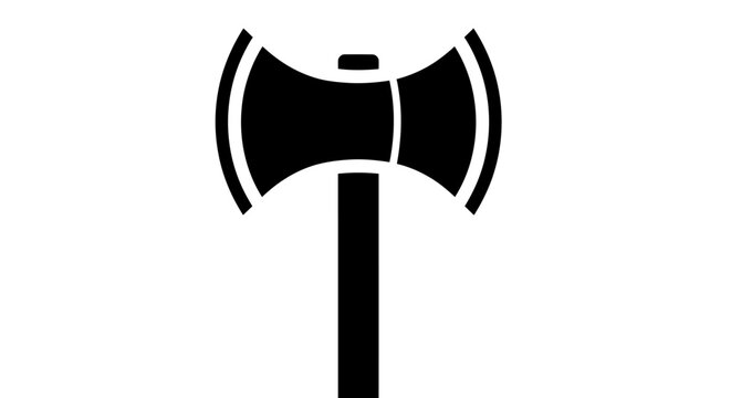 Double bit axe tool icon flat design style