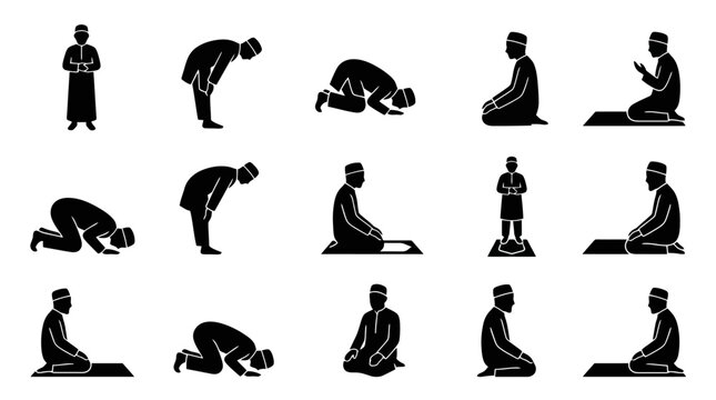 Islamic prayer positions and postures.