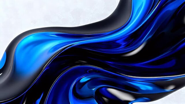 Abstract blue and black flowing liquid