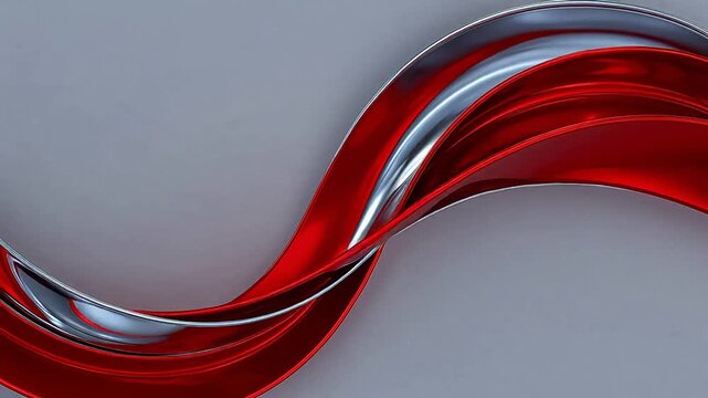 Red and silver flowing ribbon design