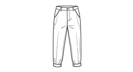 Obraz premium Fashionable casual trousers outline vector graphic design