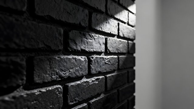 Black brick wall with light shadow