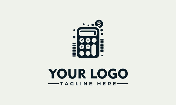 Modern Calculator Finance Vector Logo Illustration Minimalist Business Accounting Symbol Design